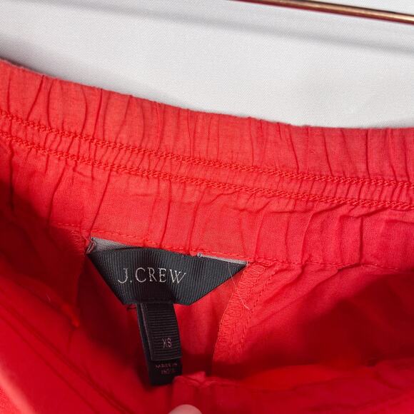 J Crew Womens XSmall XS Red Eyelet Shorts Cotton Pull On Waist Pockets Summer - Picture 9 of 12